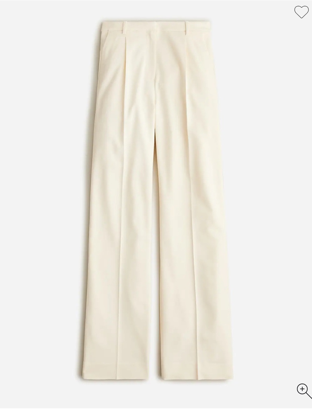 J. Crew Full Length Wide Leg Tuxedo Pant Italian Wool Size 6 Cream NWT